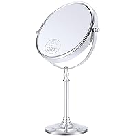 Makeup Mirror with 20X Magnification, 20X Magnifying Mirror with Stand, 360°Rotation Desktop Mirror, Tabletop Mirror with 20X Magnification, Double Sided Vanity Mirror for Detail Makeup 8 in