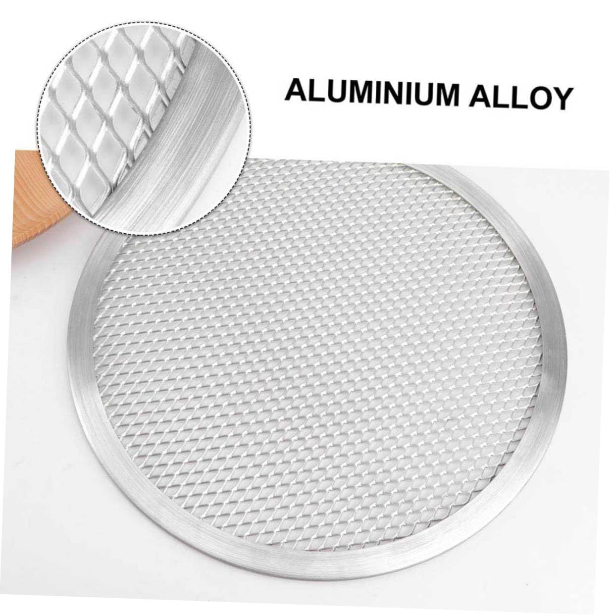 BESTOYARD 6 Pcs Pizza Pan Net Round Stainless Steel Aluminum Alloy.