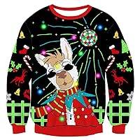 TUONROAD 3D Graphic Ugly Christmas Sweater Funny Crew Neck Pullover Sweatshirt for Men Women
