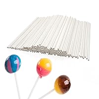 8 Inch White Lollipop Sticks, Lollipop Treat Sticks, for Homemade Candy, Cookies, Dessert, 200 Pcs