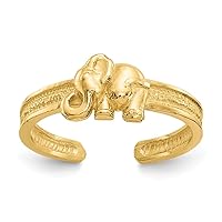 ICE CARATS 14K Yellow Gold Elephant Adjustable Toe Ring Open Midi Ring