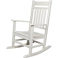 Shine Company 7632WT Berkshire Weatherproof Resin Rocking Chair | Outdoor Porch Rocker – White
