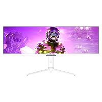 Sceptre IPS 43.8 inch UltraWide 32:9 LED Monitor 3840x1080 up to 120Hz DisplayPort HDMI USB Type-C HDR600 AMD FreeSync Premium Build-in Speakers and remote, Nebula White (E448B-FSN168)