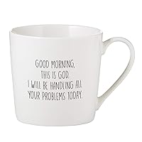 Creative Brands Faithworks - Inspirational White Bone China Café Mug/Cup, 14-Ounce, Good Morning This is God