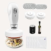 Electric Vacuum Sealer Kit, All in One for Mason Jars, Bags, and Wine Bottles, ideal for food storage, beverage saver, meal prep, pickling and preserving