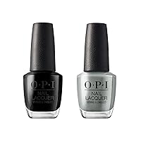 Bundle of OPI Nail Lacquer, Black Onyx + OPI Nail Lacquer, Suzi Talks with Her Hands, Las Vegas, 0.5 fl oz
