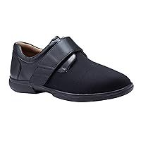 Mens Wide Fit Samuel Velcro Black Formal Shoes