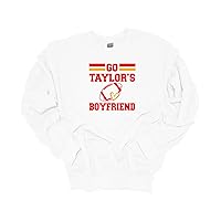 Womens Funny Sweatshirt Go Taylor's Boyfriend Heart Football Kelce Cozy Crewneck Sweatshirt