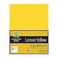 Lemon Yellow Cardstock - 8.5 x 11 inch - 100Lb Cover - 25 Sheets - Clear Path Paper