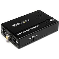 StarTech.com Composite and S-Video to VGA Video Scan Converter - composite to VGA - scan Converter - s-Video to VGA (VID2VGATV2) , Black