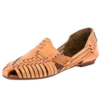 Womens 107 Cognac Authentic Mexican Huarache Sandals Leather Closed Toe