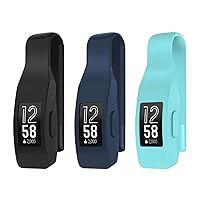 3-Pack Clip for Fitbit Inspire or Inspire HR Holder Accessory, Black + Midnight Blue + Teal (not for Inspire 2)