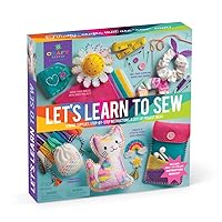 Craft-tastic — Let's Learn to Sew — Craft Kit — Includes Step-by-Step Instruction Book, Reusable Supplies to Teach Basic Sewing Stitches, Embroidery & More for Beginners — Ages 7+