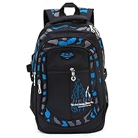 Backpack for Boy Student Kid Waterproof Durable Elementary Middle Casual Bookbag (A-Blue)