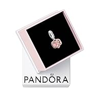 Sparkling Infinity Heart Dangle Charm - Compatible Moments - Mother's Day Gift - Made Rose, Sterling Silver, Cubic Zirconia & Enamel - With Gift Box