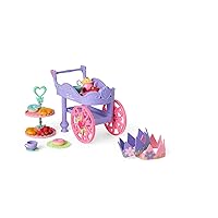 American Girl WellieWishers 14.5-inch Doll Tea Time Cart Playset with Treat Stand, Plates, and Crowns, For Ages 4+