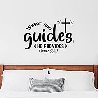 Vinyl Wall Decals Bible Verses Where God Guides He Provides Wall Decals for Girls Bedroom Bible Verses Serenity Prayer Christian Art Religious Quotes Vinyl Wall Decal Inspirational 22 Inch