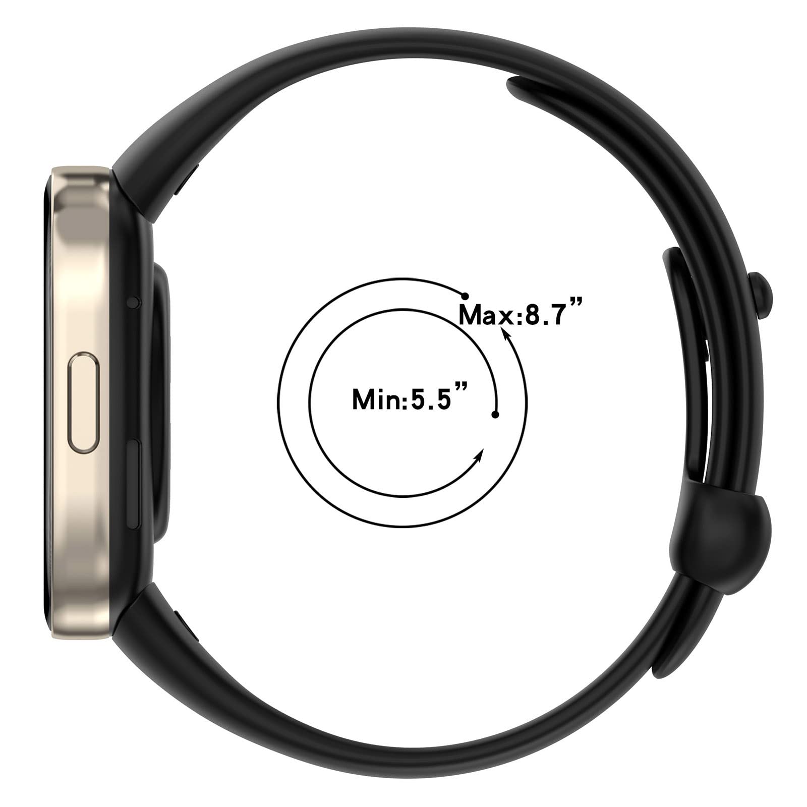 Lemspum Sport Silicone Wrist Bands Compatible with Xiaomi Redmi Watch 3/ Mi Watch Lite 3 Replacement Accessories Strap Waterproof One Size 5.5