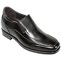 Men's Invisible Height Increasing Elevator Shoes - Black Leather Lightweight Dress Shoes - 3 Inches Taller