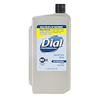 Professional Sensitive Skin Antibacterial Liquid Hand Soap, 1 Liter Cartridge Dispenser Refill Bottle (Pack of 8)
