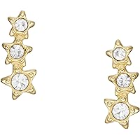Fossil Sadie Star Stud Earrings Stainless Steel Crystals Gold, Stainless Steel