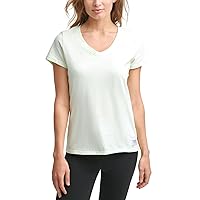 Calvin Klein Womens Performance Cotton V-Neck T-Shirt,Refresh,Small