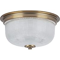 Progress Lighting P3740-163 Archie Two-Light Flush Mount with Clear Double Prismatic Glass, 6-1/4