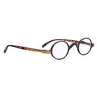 Vintage Round Reading Glasses Professor Readers Small Lenses (Tortoise, 1.00)