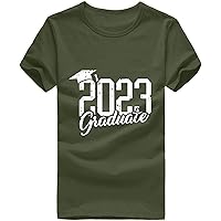 2023 Graduate Summer Memorial Graphic Tee Shirts Summer Short Sleeve Crewneck Casual Graduation Tops for Students