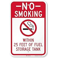 SmartSign “No Smoking Within 25 Feet of Fuel Storage Tank” Sign | 12