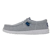 Hey Dude Men's Wally Funk Heathered Knit Grey/Blue Size 15 | Men’s Shoes | Men's Slip-on Loafers | Comfortable & Light-Weight