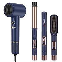 3 in 1 Hair Styling Set Bundle with Air-Sonic Hair Dryer, Dry with High Speed 110,000 RPM Brushless Motor