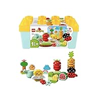 LEGO DUPLO My First Biogarden Stone Box, Educational Toy for Stacking for Babies and Toddlers from 1.5 Years, Building Kit with Ladybug, Bee and Vegetables and Fruit Accessories 10984