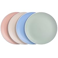Spice by Tia Mowry Creamy Tahini Stoneware Lunch Plate Set, Assorted, 4-Piece