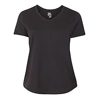 Hanes Womens Short Sleeve V-Neck Tee (JMS30) Black XL