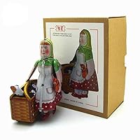 Spring Clockwork Wind-Up Toy Women with Goose Tin Toy, Adult Novelty Gift Home Decoration Party Favor