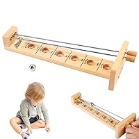 Catch The Moon Game 11.8 Inch Funny Wooden Game with Metal Ball and Rods Balancing Development Tabletop Games for Kids Adult Board Games