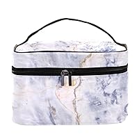Gray Light Marble Stone Texture Women Portable Travel Accessories with Mesh Pocket Makeup Cosmetic Bags Storage Organizer Multifunction Case