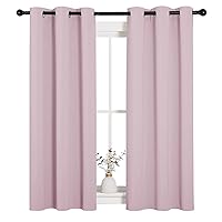 Blackout Draperies Curtains for Girls Room, Nursery Essential Thermal Insulated Grommet Blackout Panels (Lavender Pink, 1 Pair, 34