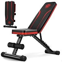 Adjustable Weight Bench for Full Body Workout, Foldable Workout Bench for Home Gym, Multi-Purpose Weight Bench with 3-Sec Folding& Fast Adjustment for Bench Press Sit up Incline Flat Decline