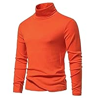 Autumn Winter Turtleneck Sweaters Men Pulovers Slim Fit Knitted Sweater Mens Solid Color Turtleneck Pullover Man