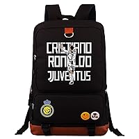 BOLAKE Unisex Cristiano Ronaldo Bagpack Al Nassr FC Knapsack-Lightweight CR7 Laptop Bag Waterproof Daypack for Students