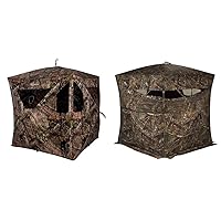 Ameristep Brickhouse 3-Person Easy Set-Up Low-Noise Hunting Camouflage Ground Blind, Mossy Oak Break Up Country