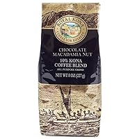 Royal Kona 10% Kona Coffee Blend, Chocolate Macadamia Flavor - Ground, 8 Ounce Bag