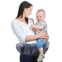 Baby Carrier, Baby Hip Carrier Non-Slip Breathable Toddler Baby Hip Seat Carrier, Baby Essentials, Baby Carrier Newborn to Toddler for Infant, Comfortable Padded & Side-Pocket