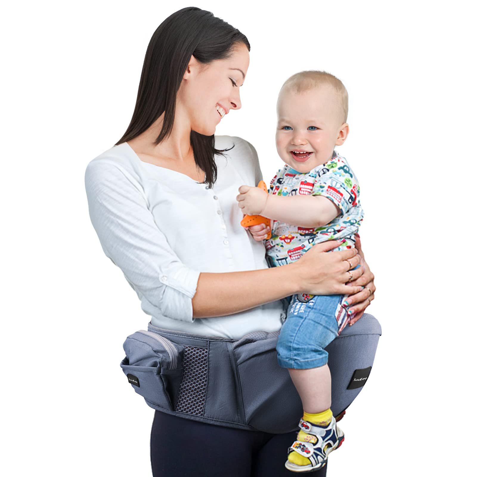 Baby Carrier, Baby Hip Carrier Non-Slip Breathable Toddler Baby Hip Seat Carrier, Baby Essentials, Baby Carrier Newborn to Toddler for Infant, Comfortable Padded & Side-Pocket