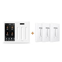 Smart Home Starter Pack - 1 x 3-Switch Control Panel & 3 x Smart Dimmer Switches (White) — Alexa Built-in & Compatible with Ring, Sonos, Hue, Google Nest, Wemo, SmartThings, Apple HomeKit