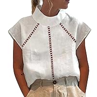 Tank Top for Women 2024 Trendy Cap Sleeve Crewneck Loose Fit Summer Basic T-Shirt Casual Running Yoga Shirt
