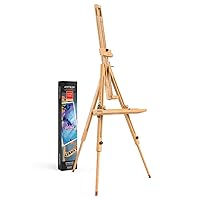 Arteza Easel Stand, 37.4 x 39.4 x 78.3 Inches, Tripod Beechwood Display Stand, Steel Fittings, Art Supplies for Painting and Displaying Artwork