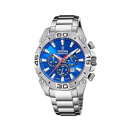 Festina Chronograph F20543/2, Silver-Blue, Bracelet